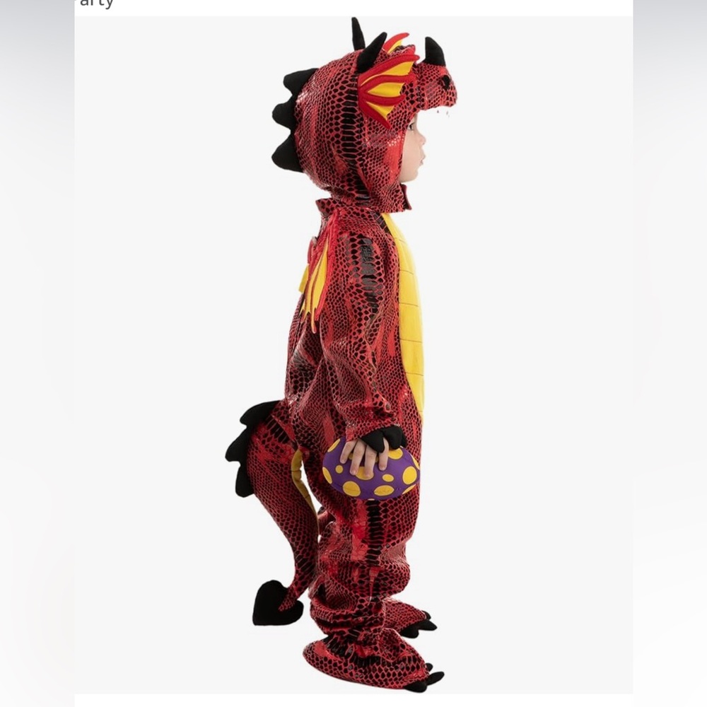 NWT Fire Dragon Dinosaur Costume for Kids Unisex. Size S. Fit 3-7 Yrs Kid - Picture 2 of 7